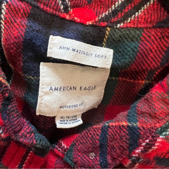American eagle plaid long sleeve flannel button down shirt XL - Picture 5 of 5